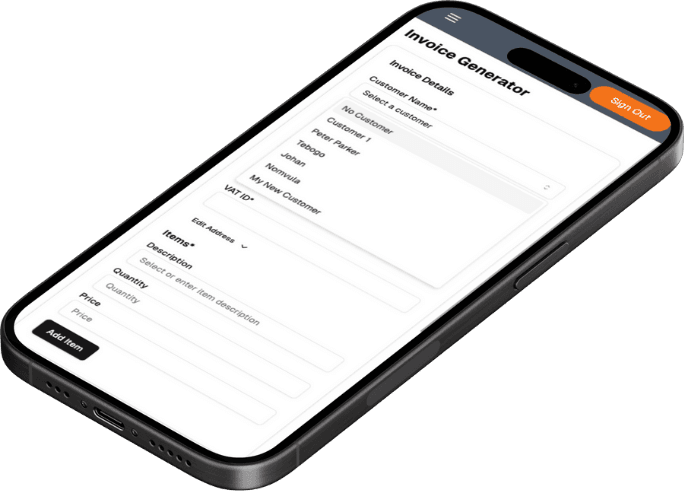 Customer Management Interface