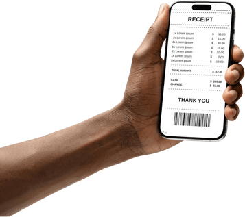 Hand holding receipt